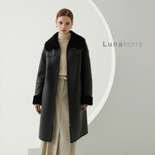 루나코어스 호주산 양모 무스탕 롱코트