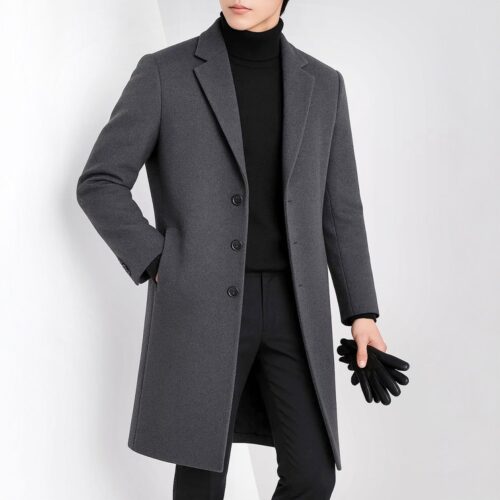 루크 남성 스탠다드 싱글 코트 베이직 반코트 스타일 빅사이즈 가을 겨울 외투