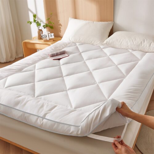 아우리넥스 통세탁 사계절 푹신하고 두꺼운 침대 토퍼, 화이트