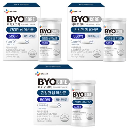 CJ 바이오코어 건강한 생유산균 500억, 60정, 3개