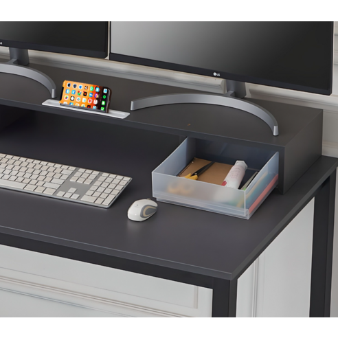 듀얼 모니터 책상, 이젠 깔끔하고 효율적으로! 우드웰 스토리 서랍형 받침대 MT-01 후기