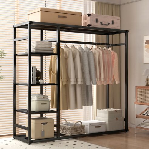 좁은 공간도 완벽 수납! MOFINE 철제 스탠드 드레스룸 행거 활용 후기