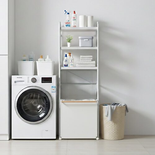 미노리 가정용 분리수거 쓰레기봉투걸이 트롤리 세트, 화이트