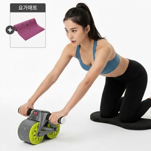 바디스컬쳐 AB 슬라이드 AB휠 무릎매트 (그린) + 요가매트(버건디)