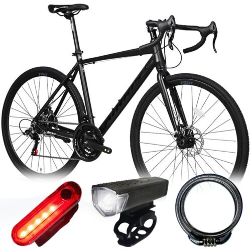 2025 프로마스터 에어리스 R2.1D 700C 시마노21단 입문용 로드자전거 디스크 완조립 사은품, R2.1D 매트블랙(신장:140~155cm), 1개, 350cm