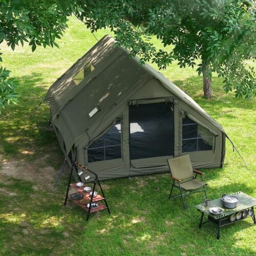 2026년 에어텐트 추천! 쿠팡 베스트셀러 TOP 10으로 완벽한 캠핑 준비하기 6 4-8인용 인플레이터블 캠핑 텐트 - 퀵설치 에어텐트, 4계절 방수 휴대용 아웃도어 텐트 (스토브 잭 포함), 메쉬 창문 & 도어, 초대형 캐노피 리빙룸 설계로 캠핑 및 야외 활동