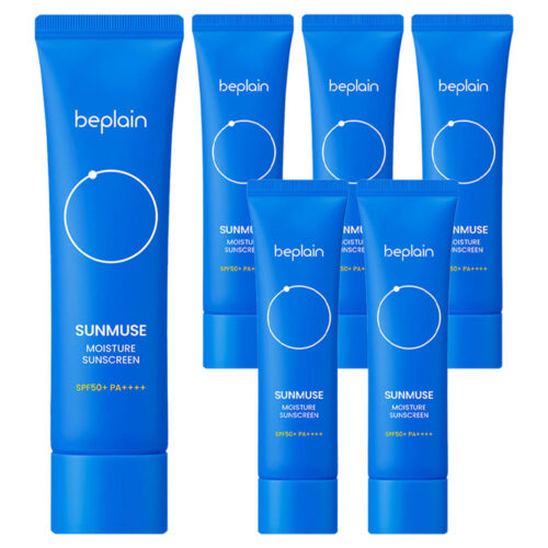 [비건뷰티] 비플레인 선뮤즈 모이스처 선크림 SPF50+ PA++++, 50ml, 6개