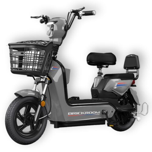BRICKROOM 3세대 전기 자전거 자토바이 출퇴근 전동 스쿠터 2인용 바이크, 그레이
