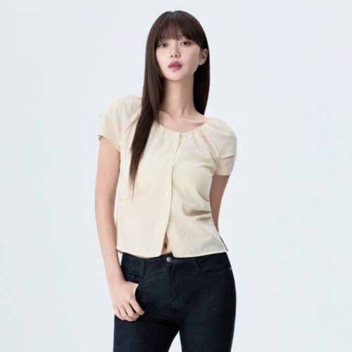 2026년 블라우스 추천 TOP 10, 올여름 가장 사랑받는 인기 아이템 한눈에 보기 9 미쏘 U넥 셔링 브라우스 MIWBWG707G